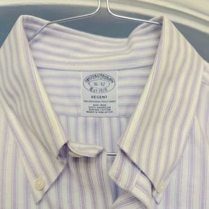 Brooks Brothers Original Polo Button Down Up Dress Shirt 16 32 Medium Lavender